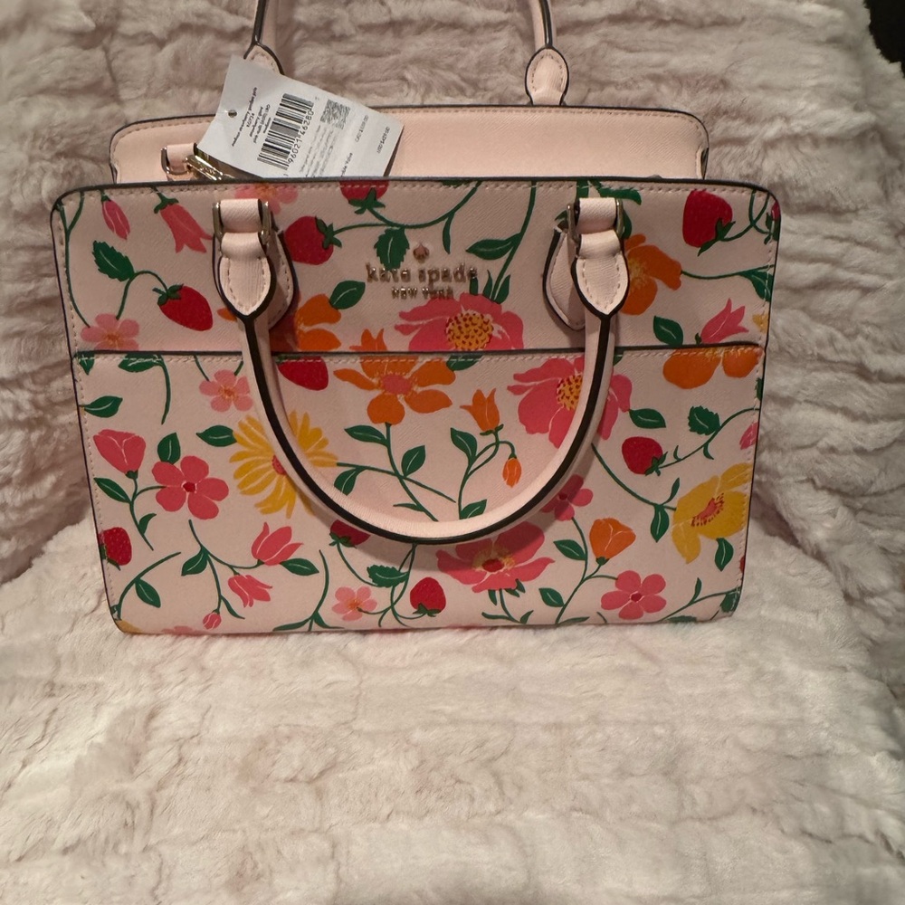 Kate Spade Pink Satchel with Floral Design